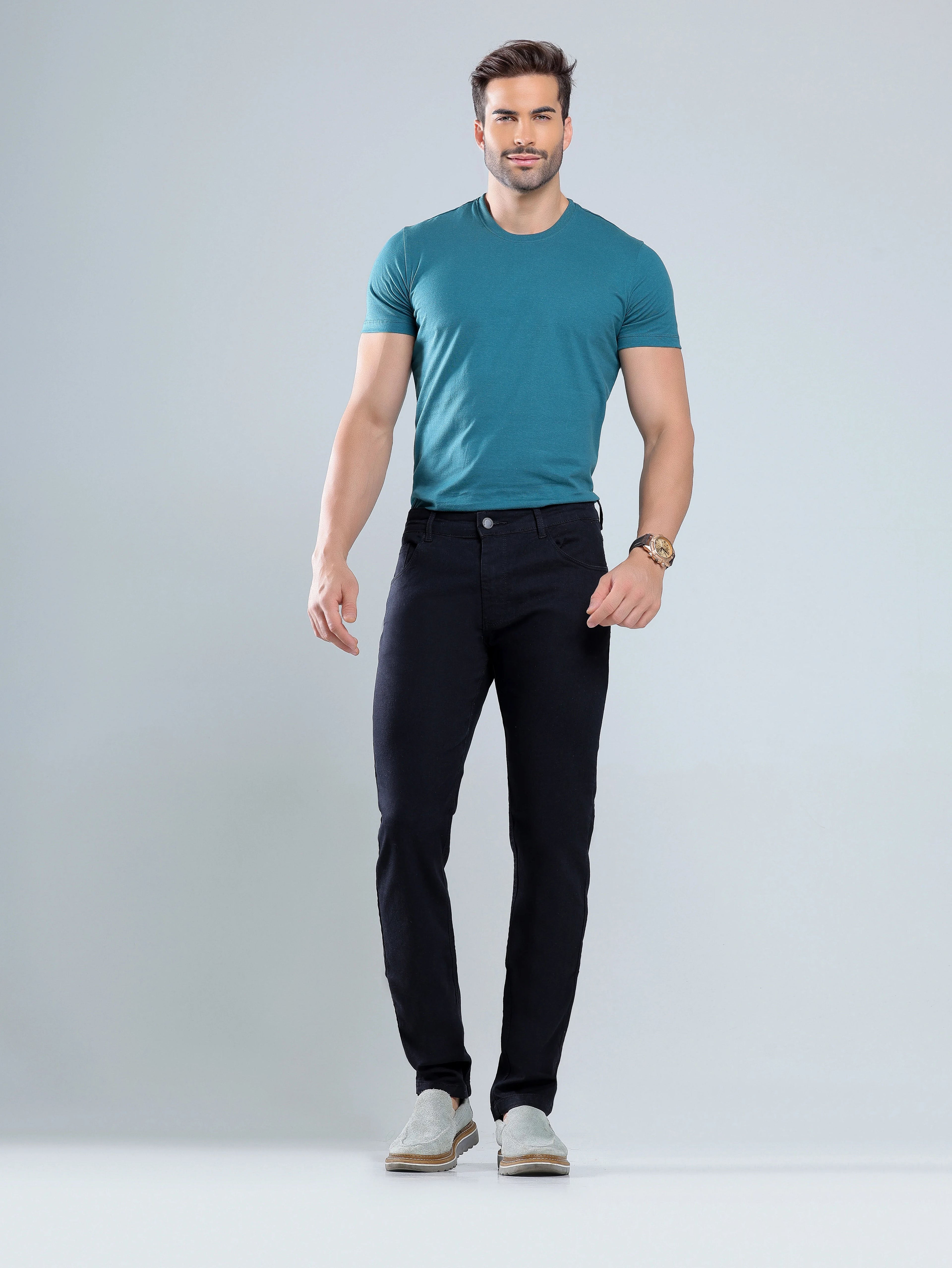 Calça Jeans Masculina Preto Liso