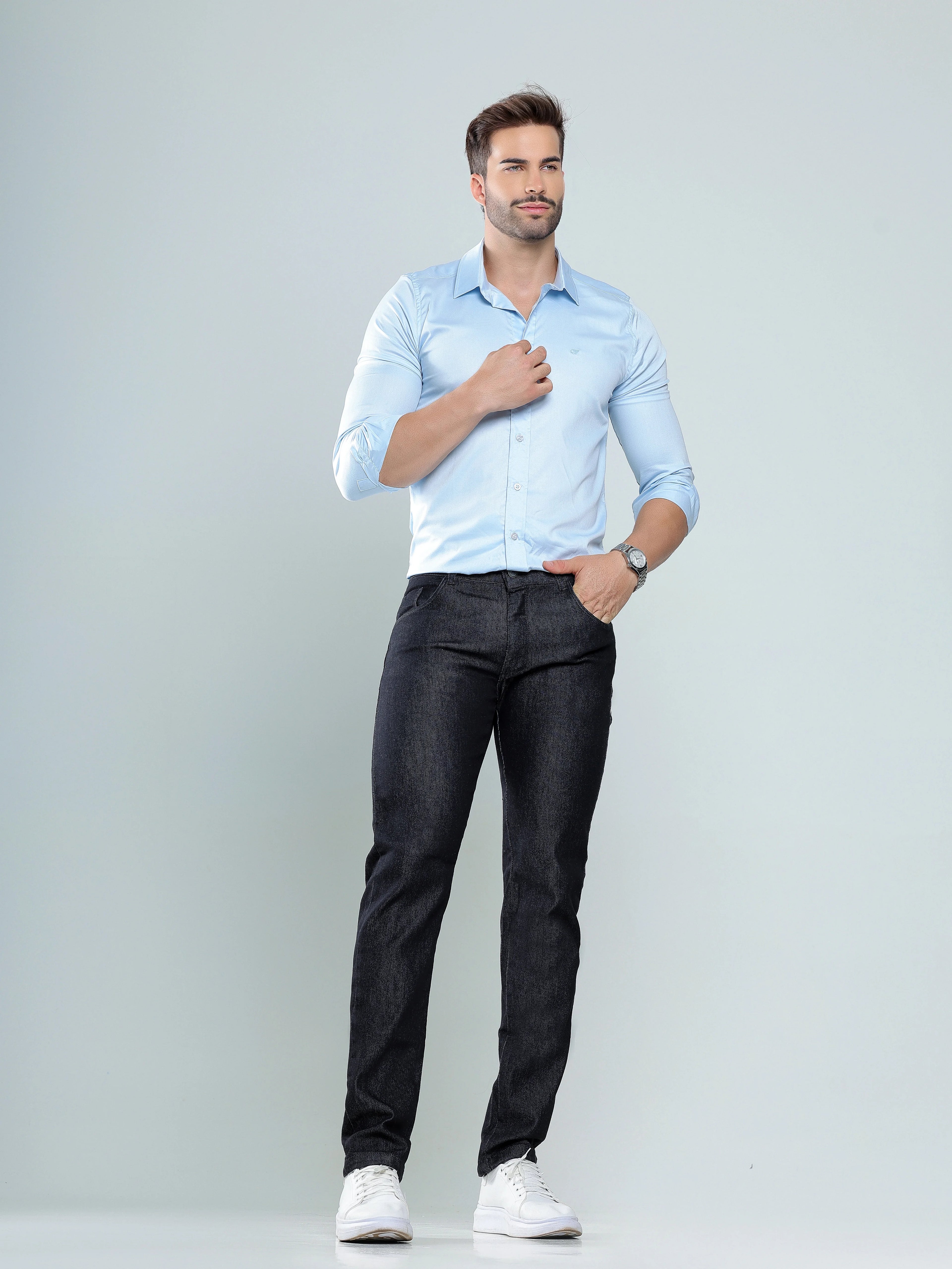 Calça Jeans Preto Básico Masculina